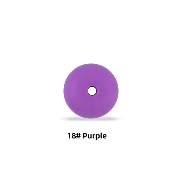 15mm Silicone Abacus Beads 20pcs Lentil Silicone Teether DIY Bead Food Grade Silicone Nursing Necklace Pearl Silicone Teething Purple