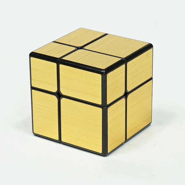 Qiyi зеркальный блок HelloCube 2x2 куб матовый магический куб головоломка 2x2 скоростной куб развивающая игрушка или хороший подарок - Цвет: gold