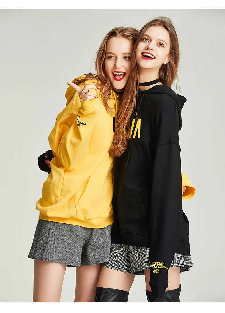 HAVVA autumn and winter new fashion hooded cotton pullover loose jumper women V31340