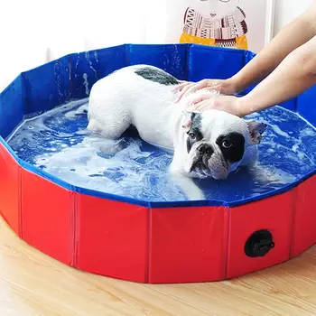 

Dog Puppy Cat Inflatable Foldable Water Play Bathing Tub Pet PVC Swimming Pool