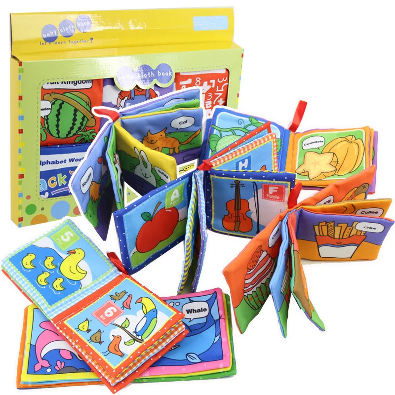 

Infant Early Education Toy Baby Cloth Book ENLIGHTEN Tear Rotten English Six Cloth-made Boy