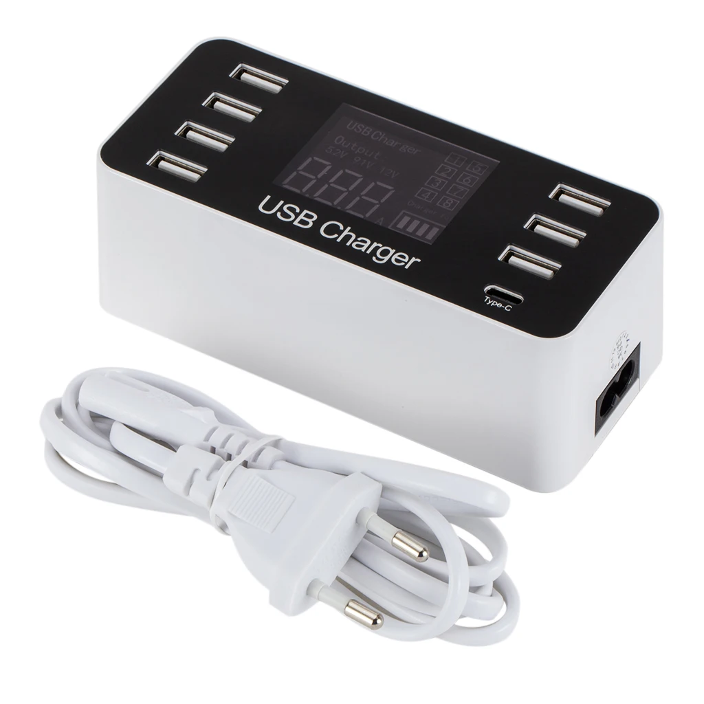 Multiport 7 Port Desktop Smart USB Type C 5V/8A  Charger For iPad Tablet PCs Smartphone Chargering Multi-port Charging