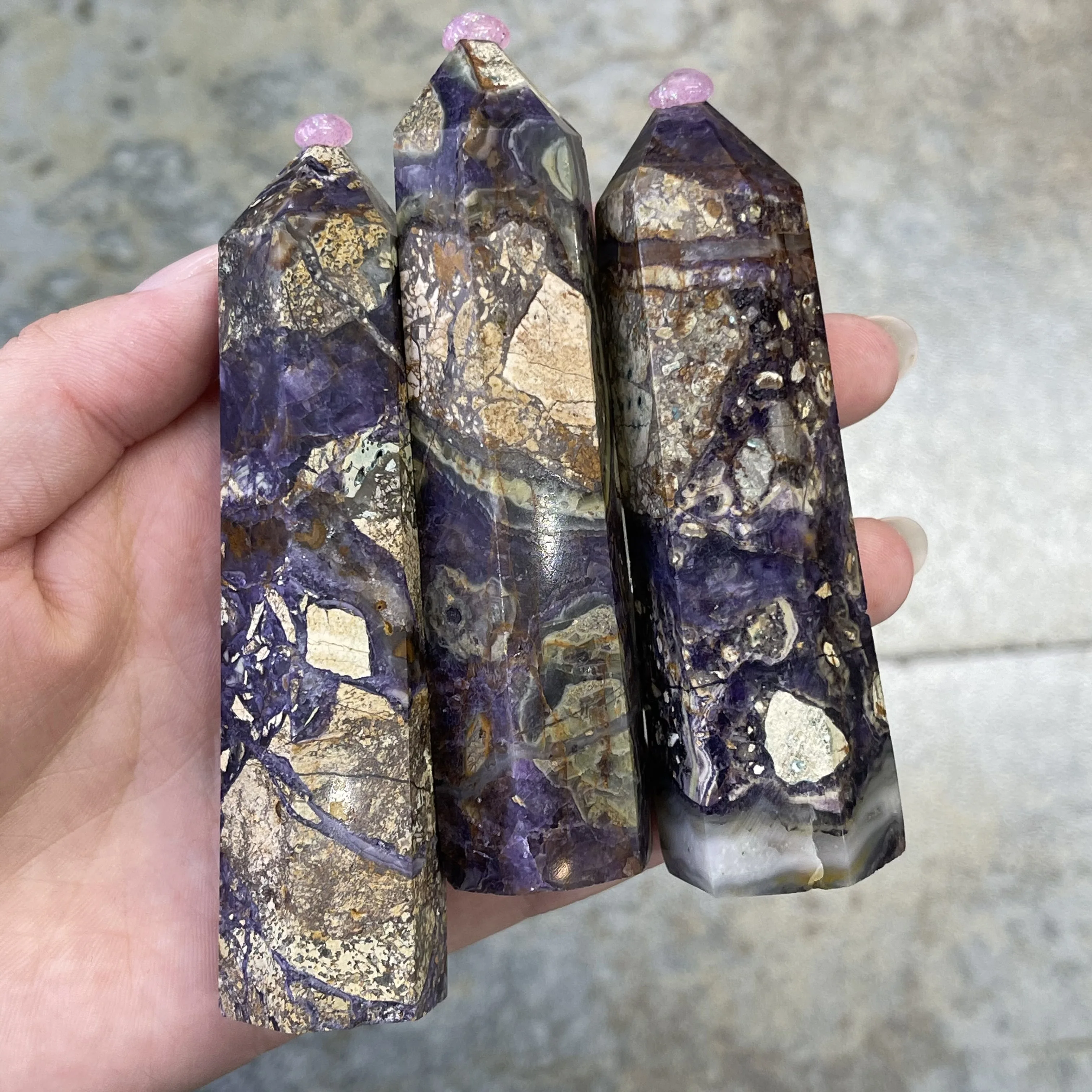 

NEW!!! Natural Sugilite Crystal Wand Point Healing Obelisk Home Decoration