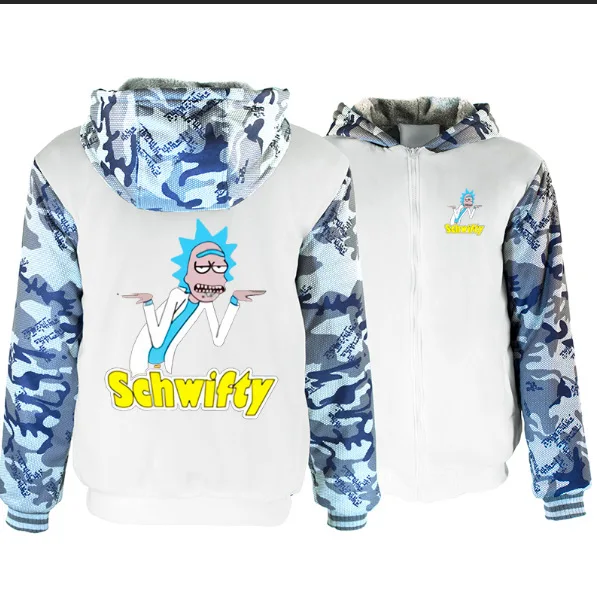 I Рик и Морти Schwifty, белые толстовки с капюшоном, 3D, для мужчин и женщин, толстовка на молнии, детские топы, уличная толстовка с капюшоном - Цвет: I