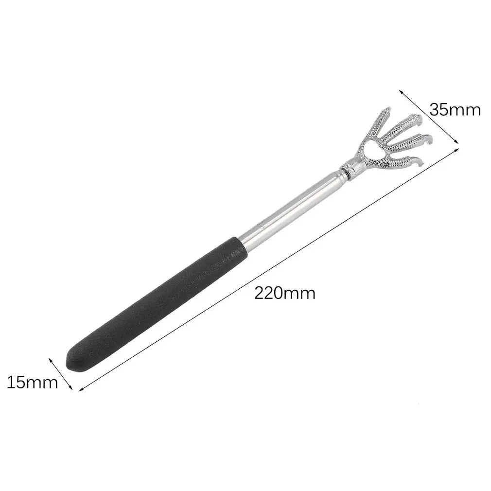 Compact Telescopic Claw Stainless Steel Massager Back Scratcher Adjustable Back Scratching Massage Hand Claw Protective Stinger