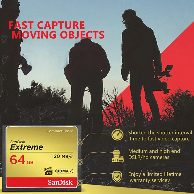 Карта памяти sandisk CF 32 Гб 64 Гб 128 ГБ Экстремальная UDMA7 120 МБ/с./с компактный флеш-накопитель для камеры