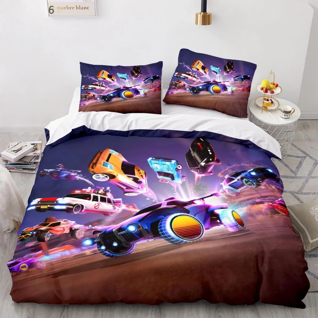 New Rocket League Bedding Set Bedspread Single Twin Full Queen King Size Car Rocket League Bed Set Aldult Bedroom Duvetcover 5