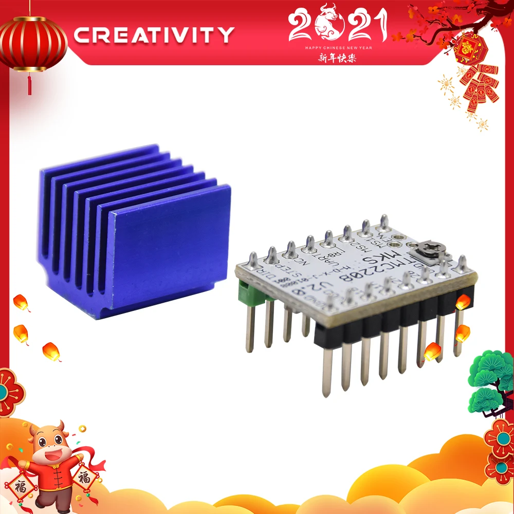 TMC2208 Драйвер шагового двигателя 3D части принтера Stepstick супер тихий с новыми