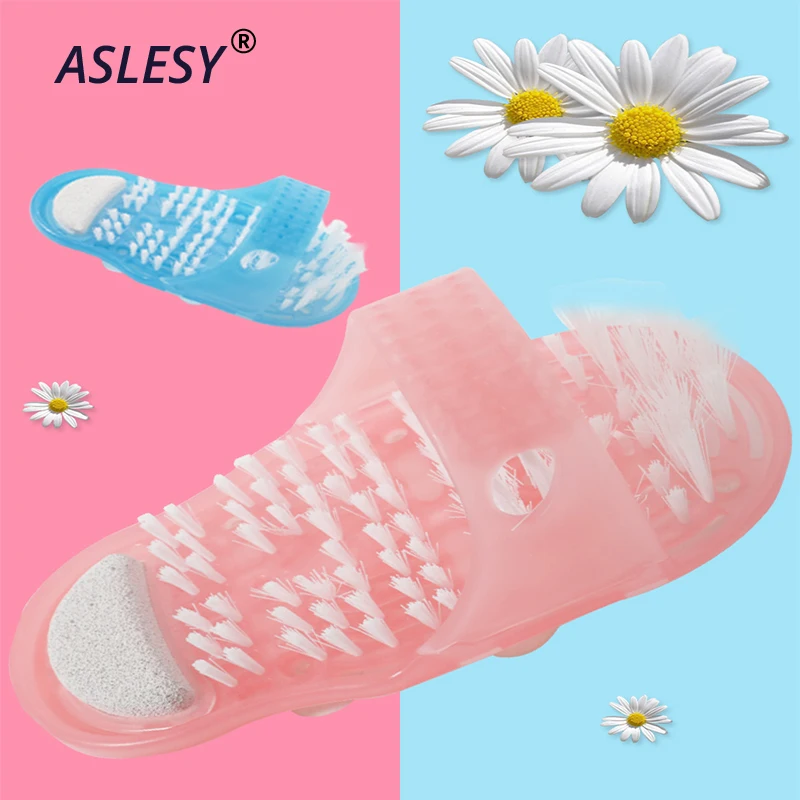 

Bath Shower Feet Massage Slippers Bath Shoes Scrubber Brush Pumice Stone Foot Remove Dead Skin Care Tools Bathroom Accessories