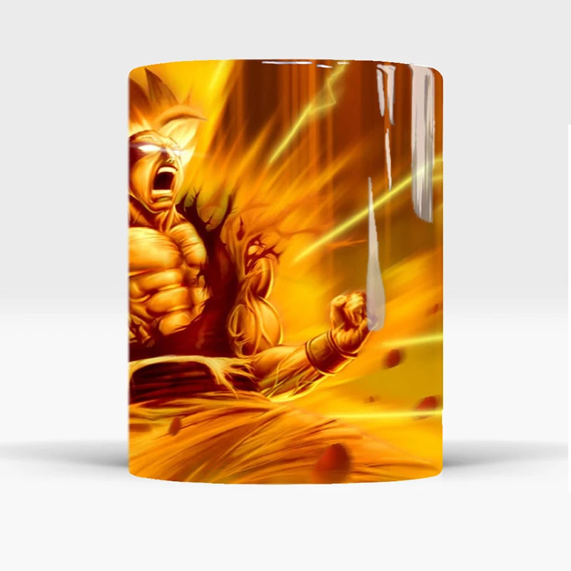 350 мл новая мультяшная меняющая цвет кружка Dragon Ball Z Супер Saiyan черный красный синий волосы Goku Vegata Кружка Кофе Чай Молоко керамическая чашка