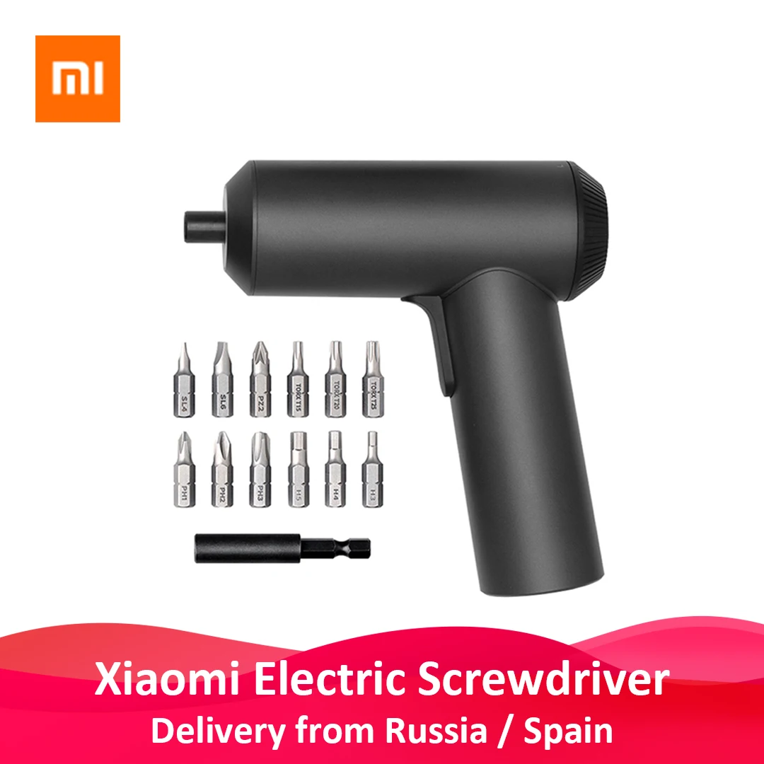 Xiaomi Mijia электрическая отвертка с 12 шт. S2 винтами 3,6 V 2000mah Беспроводная перезаряжаемая электрическая отвертка