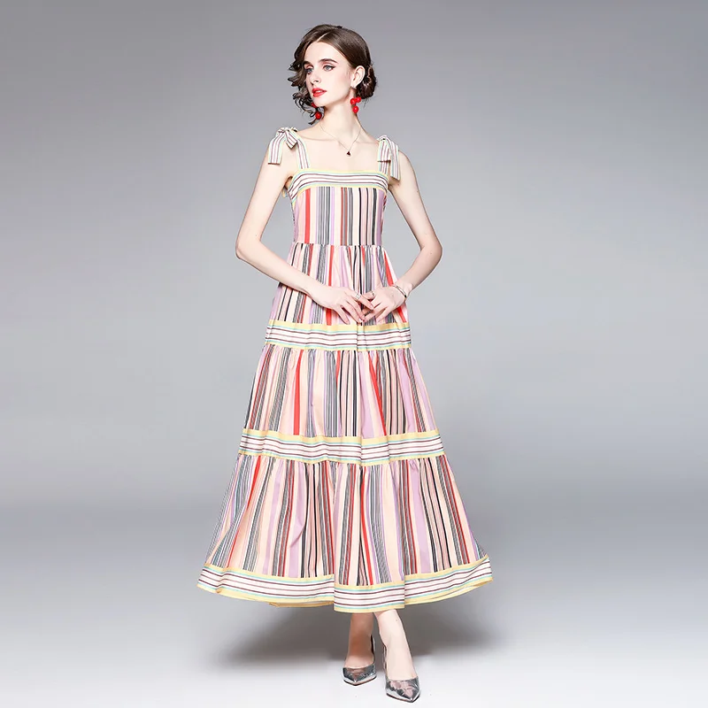 

2021 New Women Dresses Office Lady A-LINE Ankle-Length Spaghetti Strap Women Summer Dresses Elegant Party Night Women Dresses
