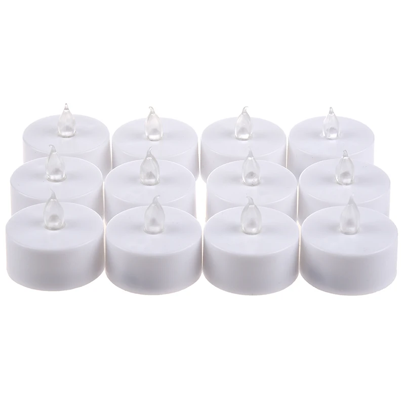 

12 Flickering Candle Set Runs on Batteries Flickers Candle Battery Operated Tealight Candles Flameless Candle Wedding Tea Light
