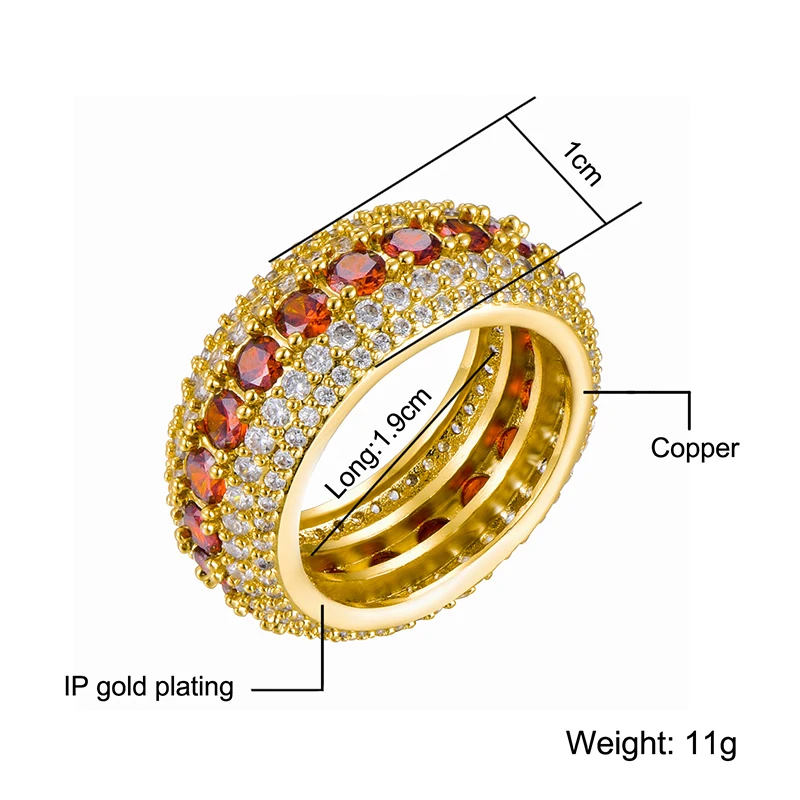 Хип хоп Bling Iced Out золотистые и Серебристые Подвески Цвет Медь Bling Циркон Кольца для мужчин ювелирные изделия