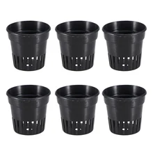 6pcs Plastic Pot Baskets Aquarium Aquatic Water Plant Grass Cultivate Planting Black