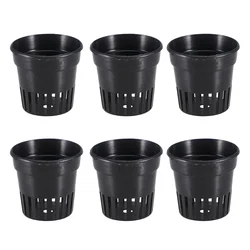 6pcs Plastic Pot Baskets Aquarium Aquatic Water Plant Grass Cultivate Planting Black