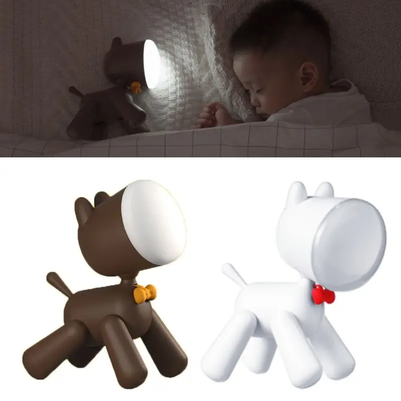 Puppy-Night-Light Bedroom Reading-Lamp Working-Study Kids Child for USB Two-Brightness