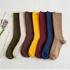 Cotton Women Socks 10 Solid Colors Black Khaki Beige Pink Casual Harajuku Female Crew Sock Spring Summer Autumn  Style ► Photo 1/6