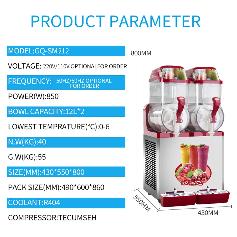 High Efficiency Electric Ice Cream Slush Maker Machine For Sale 4