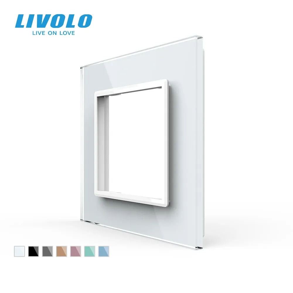 Livolo – Panel de cristal para interruptor de pared. VL-C7-SR-11, Panel de cristal blanco perla de 80mm * 80mm, estándar europeo