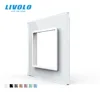 Livolo – panneau en verre cristal simple, 80x80mm, blanc, perle de luxe, prise d'interrupteur mural, standard ue, VL-C7-SR-11 ► Photo 1/4