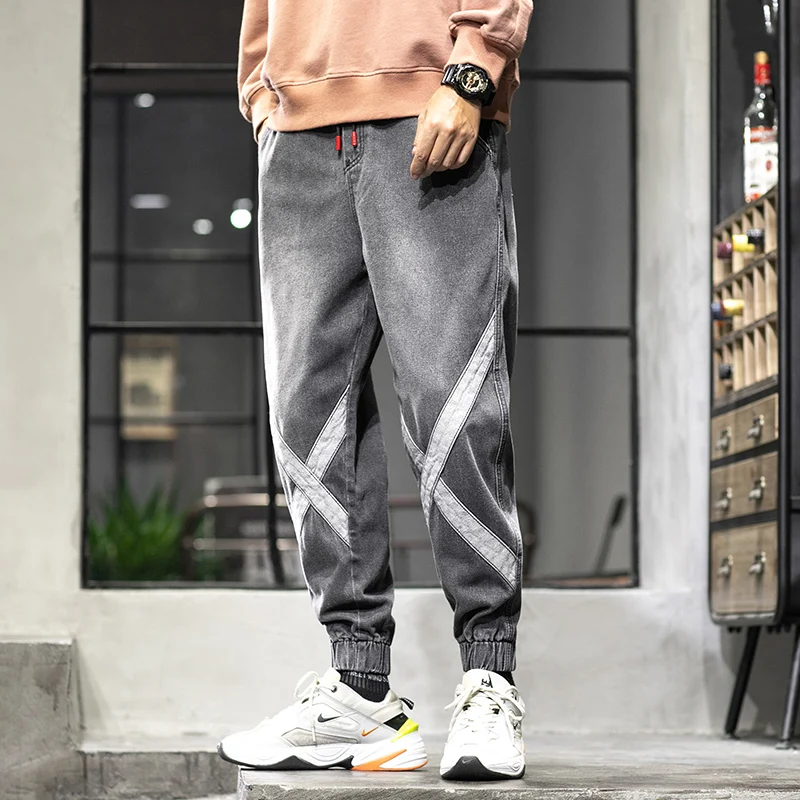 Grey RLJT. JIN тренд направление High street play красивый не теряет грацию свободные шаровары мужские джоггеры минималистичные джинсы - Цвет: Grey