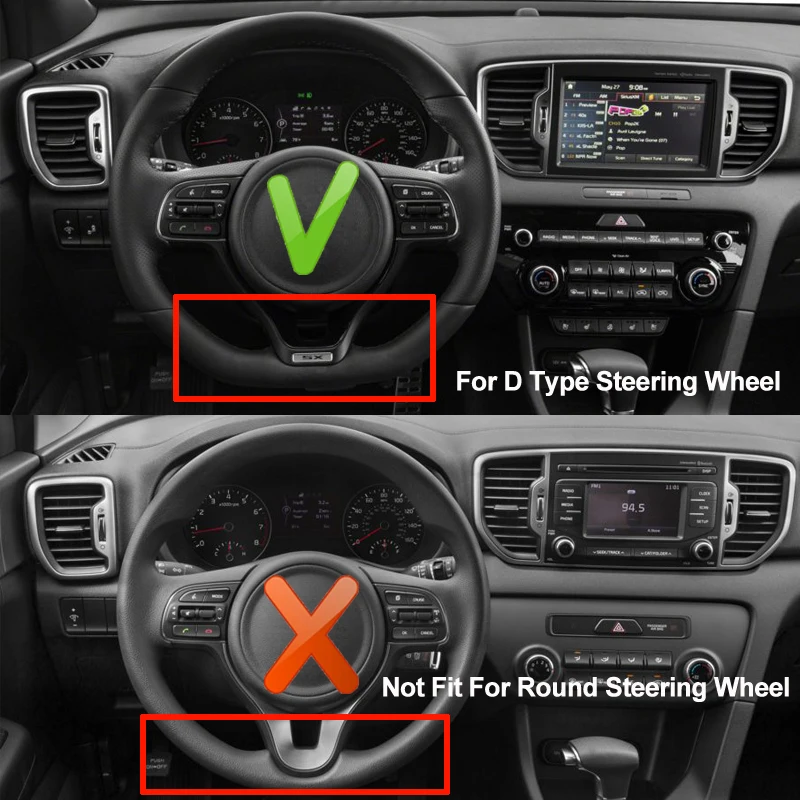 HuiER крышка рулевого колеса автомобиля Brain on funda volante из искусственной кожи для Kia Sportage D Тип рулевого колеса