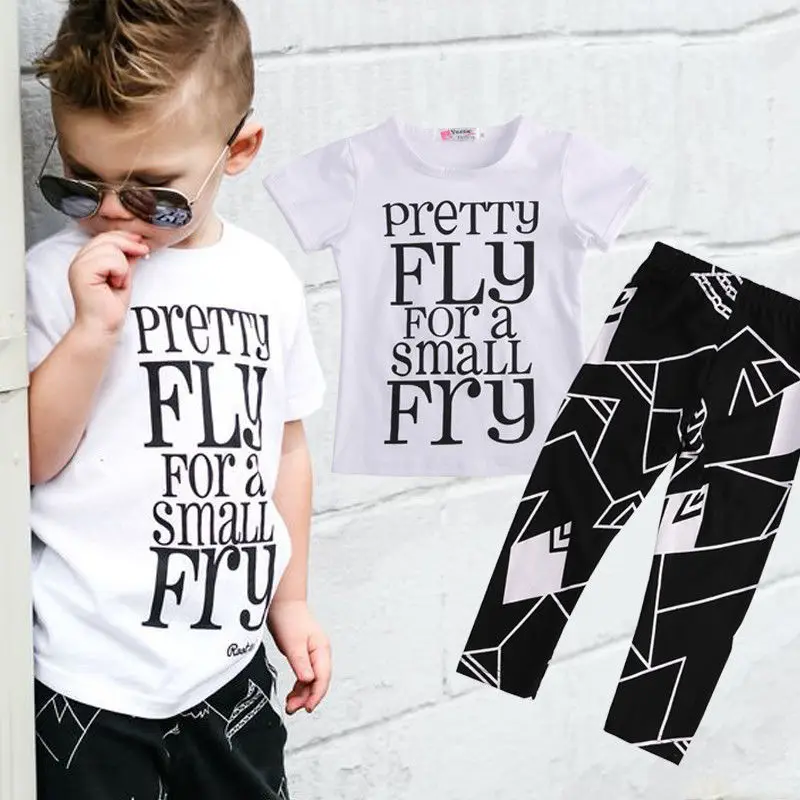 

Boutique Kids Baby Boy Clothing 2 Pieces Toddler Kids Boys Clothes Set T-shirt Tops+Pants Summer Casual Outfits