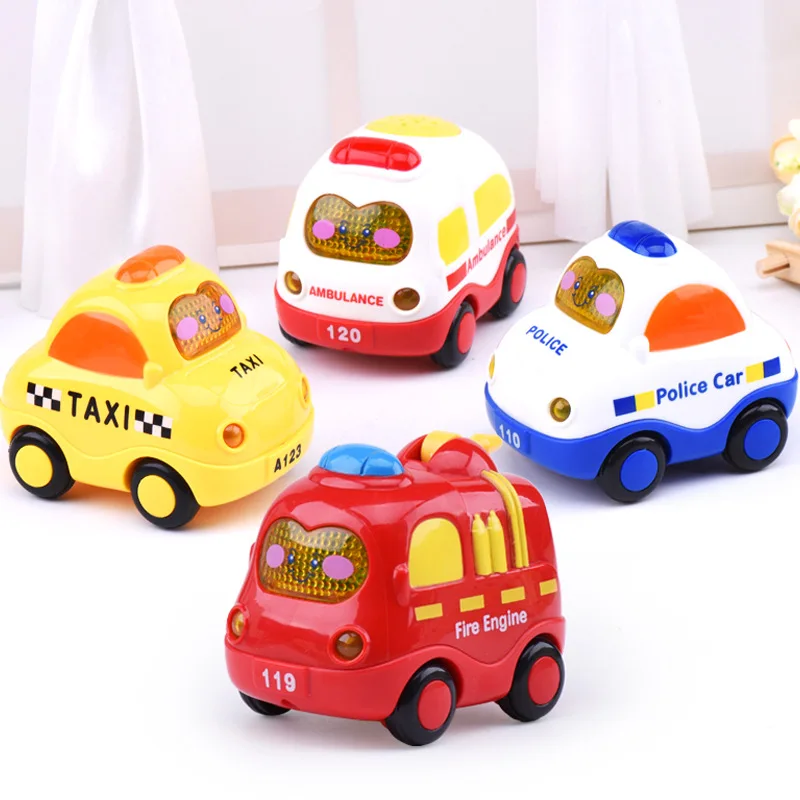 Kawaii Mini Car or Planes Cartoon Pull Back Baby Toys Resistance To Fall Vehicle Light Up Music for Children | Игрушки и хобби
