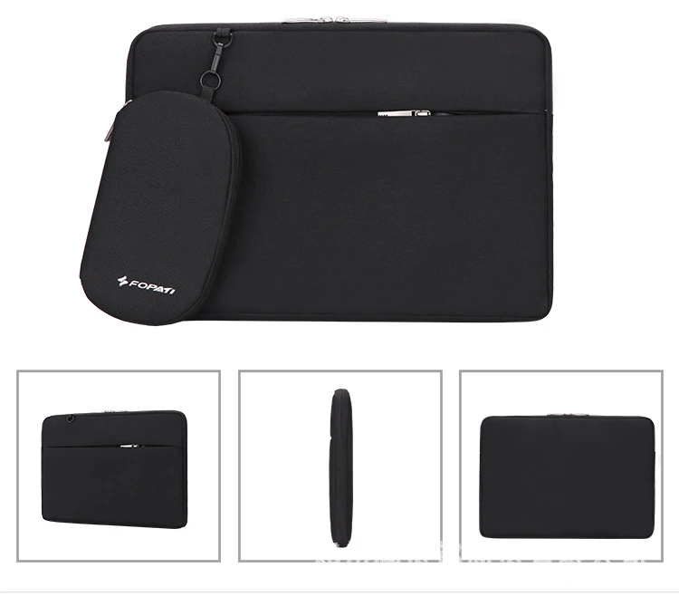 Black with Small Bag Сумка для ноутбука для Xiaomi MacBook Pro 13 Чехол Air 11 12 retina 15 Touch Bar Женский Мужской чехол для ноутбука портфель чехол - Цвет: Black with Small Bag