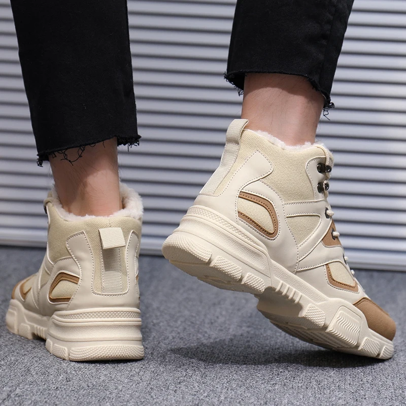 Зимняя мужская повседневная обувь красовки Модные мужские теннисные кроссовки с высоким берцем Masculino Adulto Спортивная обувь дышащая обувь 39-44