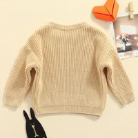 Baby Solid Color O-neck Sweater Winter, Unisex Baby Girl Boy Loose Fit Long Sleeve Knitted Pullover for Autumn, Winter 3