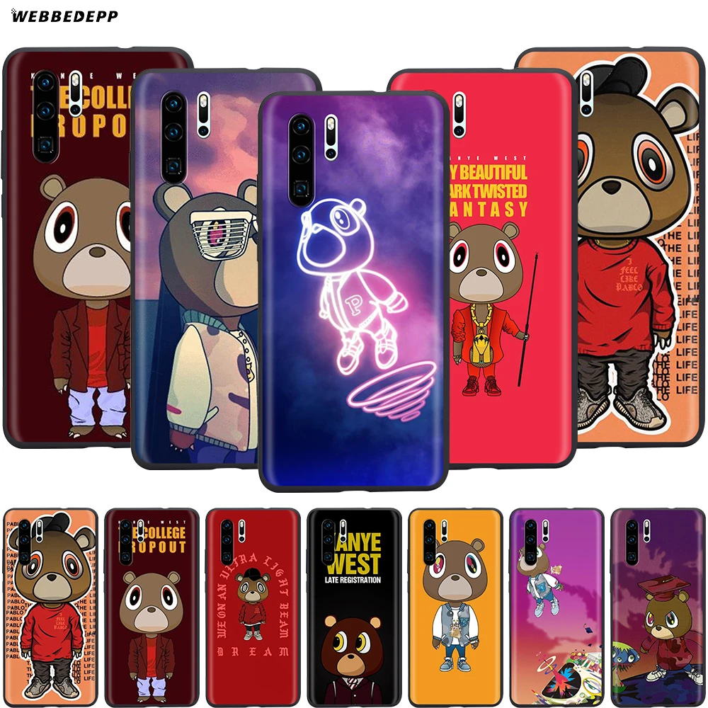 Webbedepp Kanye West чехол с медведем на выпускной для Huawei Mate 10 20 30 Nova 2i 2 3 3i 4 5i Y5 Y6 Y7 Y9 Pro Lite