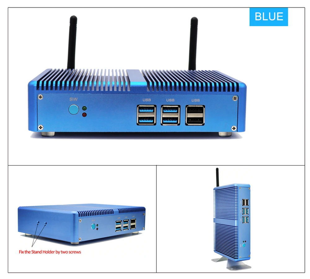 Недорогой безвентиляторный DDR4 Мини ПК i7 i5 7200U i3 7100U Win10 Pro Barebone ПК Nuc мини настольный компьютер Linux HTPC VGA HDMI WiFi 6* USB