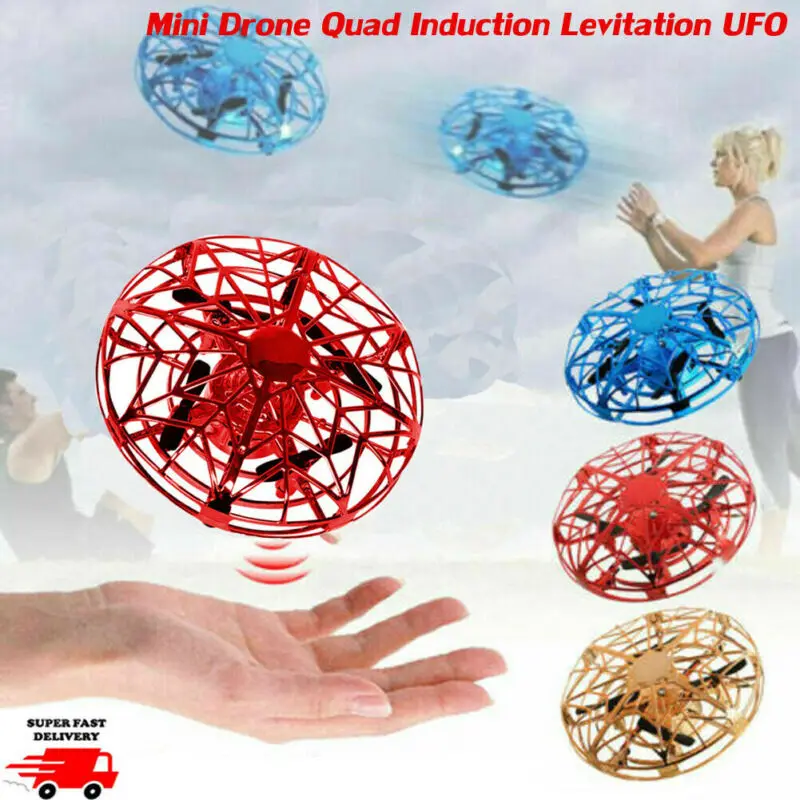 

2020 Hot Magic Hand UFO Flying Aircraft Drone Toys Mini Wireless Drone Quad Induction Levitation UFO LED Light USB Charging Toy