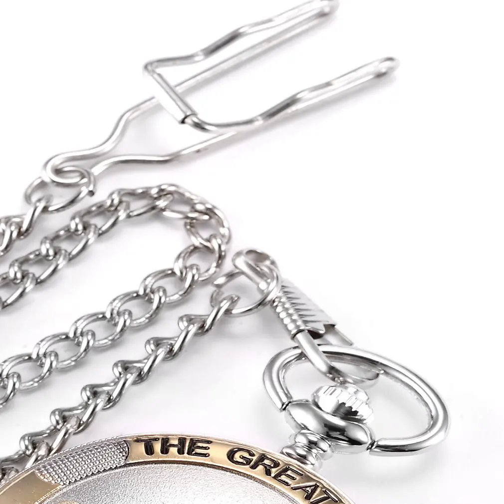

New Fashion Silver Greatest Grandpa Blue Rome Roman Number White Pendant Men Lady Quartz Pocket Watch Jewelry Festival Gift