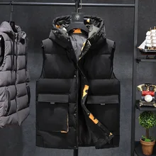 Зимний хлопковый жилет мужской осенний и зимний мужской жилет среднего возраста корейский стиль тренд теплый толстый большой размер мужской жилет