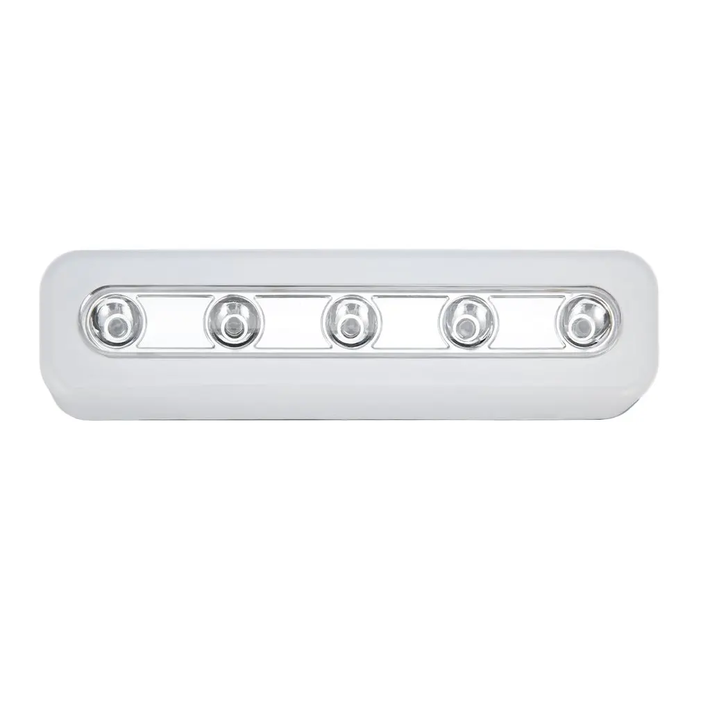 

Super Bright Wireless Wall Light 5 LED Cabinet Closet Self-Stick Tap Light Home Night Emergency Touch Light Lamp Portable