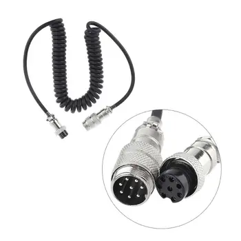 

8Pin Coiled Extension Microphone Cord 8Core Aviation Male Plug to 8Core Aviation Female Plug Cable