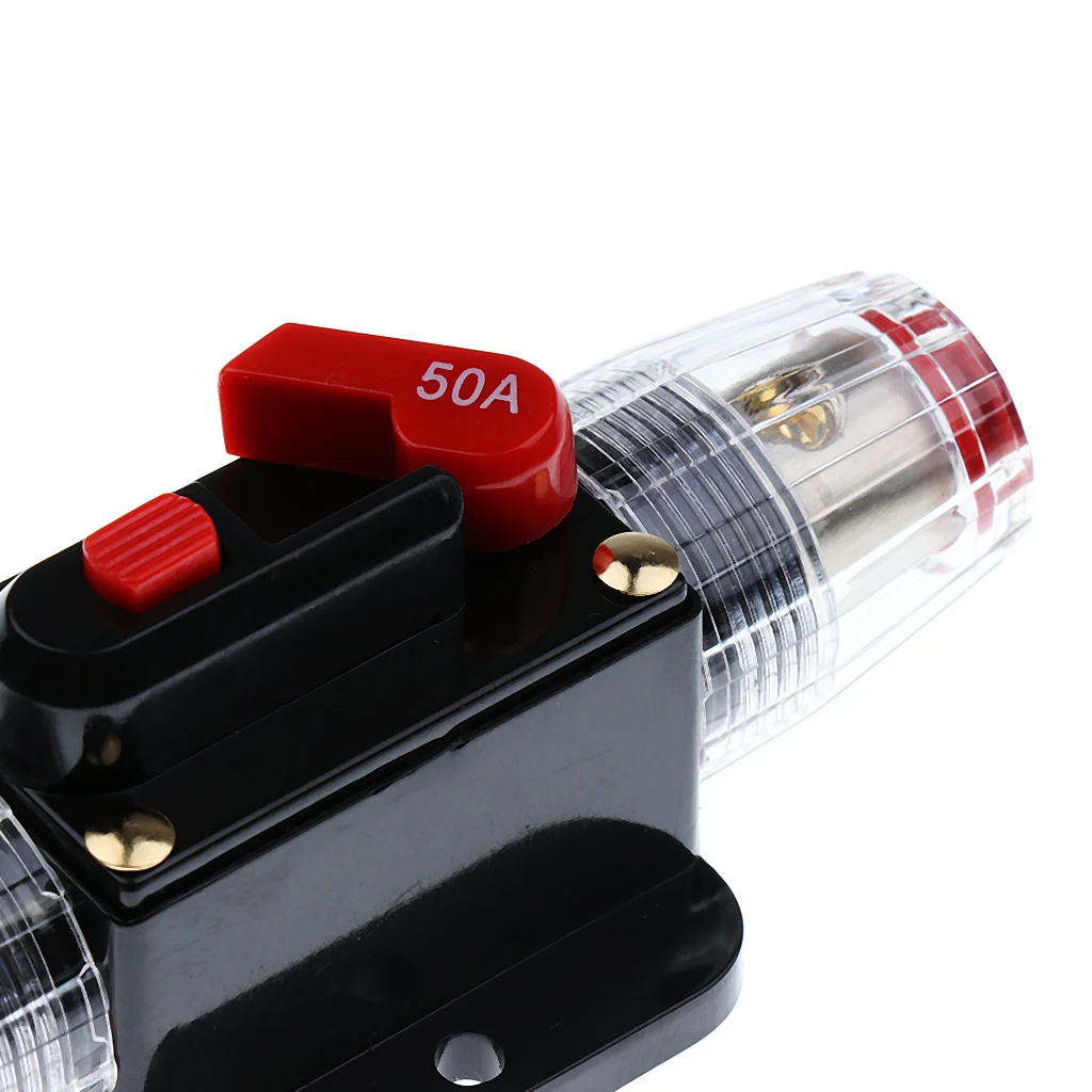 12V-24V Inline Auto Circuit Breaker 30A Manual Reset Switch Car Audio Fuse