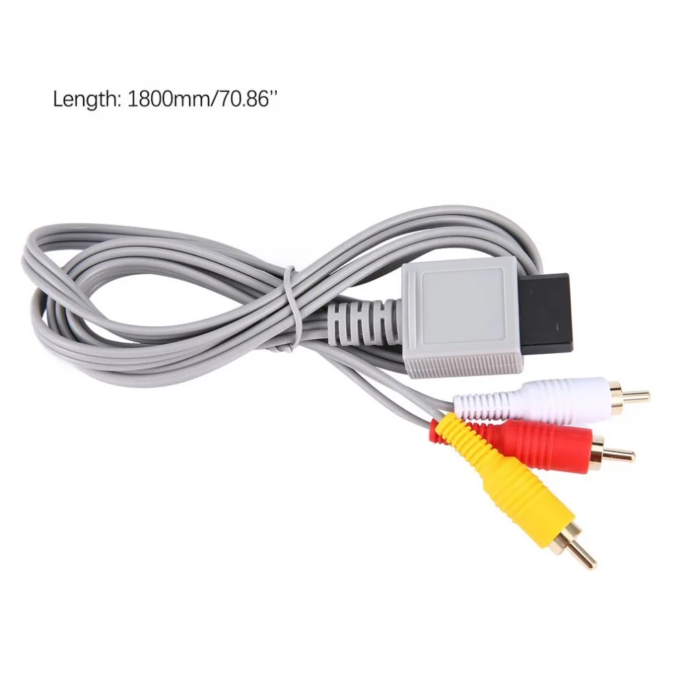 1,8 метров позолоченный Аудио Видео AV композитный 3 RCA кабель для Kind wii
