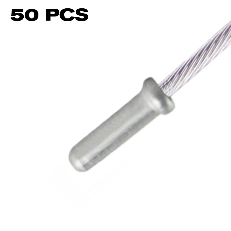 50pcs Bicycle Brake Inner Cable End Caps Bike Alloy Brake Shifter Inner Cable Tips Wire End Cap Fits Bike Accessories - Цвет: Sliver