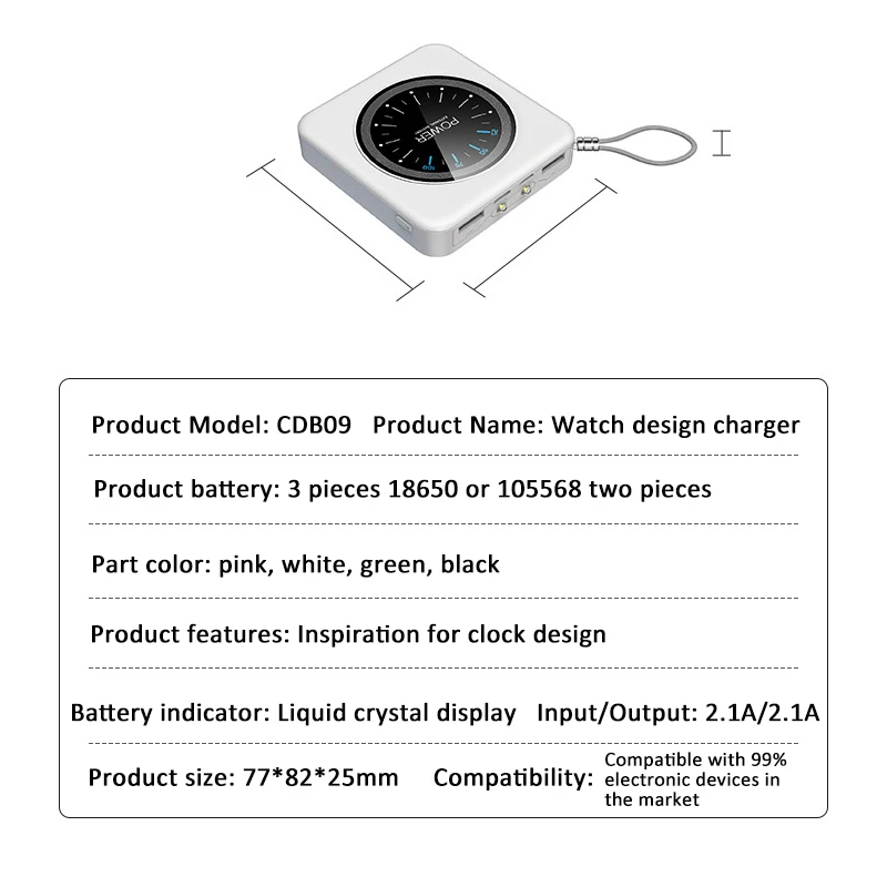 best power bank Minimalist 80000mAh Mini Power Bank Portable Macaron External Battery Charger Dual USB Fast Charging Power Bank wireless power bank