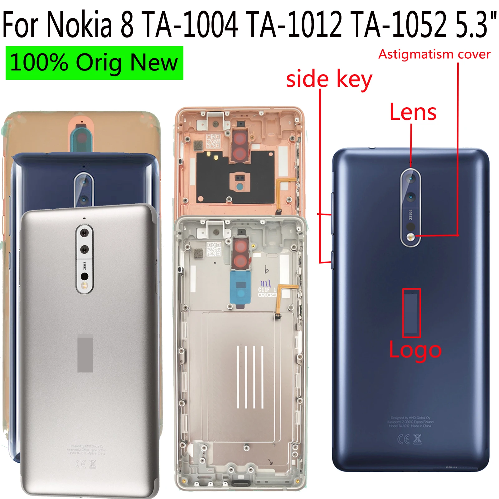 Shyueda+ объектив 5," для Nokia 8 TA-1004 TA-1012 TA-1052 задняя дверь корпус батарейный отсек