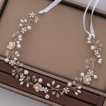 

Luxury Wedding Bridal Hairband Handmade Shiny Rhinestone Flower Headband Women Wedding Hair Jewelry Accessories
