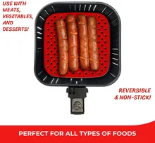 

1/3 PCS Reusable Square Air Fryer Silicone Accessories Air Fryer Non-stick Durable Pad Scale Place Mat Kitchenware Black/Red