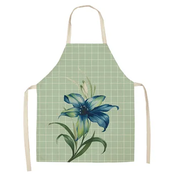 

Flower Sleeveless Aprons Cotton Men and Women Lace Apron Kitchen Oil-proof and Dirt-resistant Clean Apron Finishing Tool