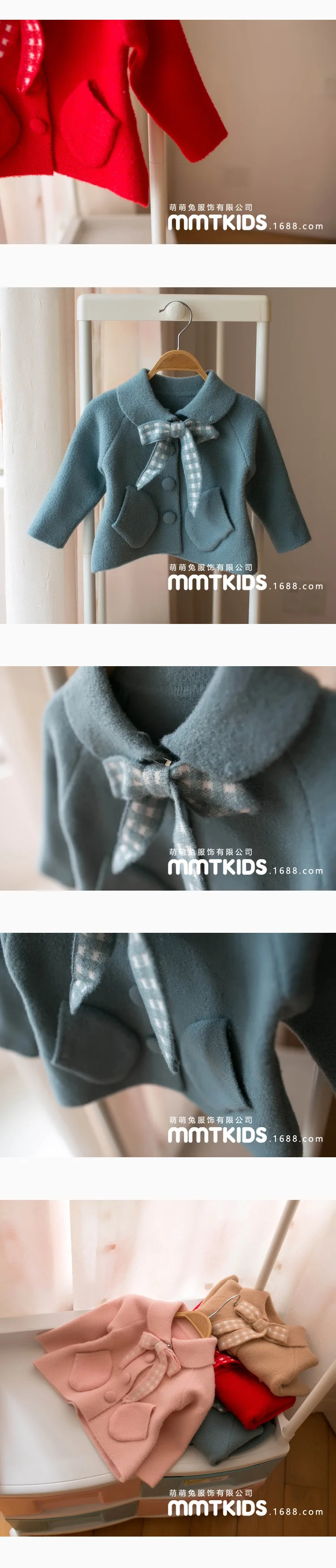 Mmtkids/Детский свитер в Корейском стиле; сезон осень-зима; Однотонный кардиган с отложным воротником и бантом для девочек; H691