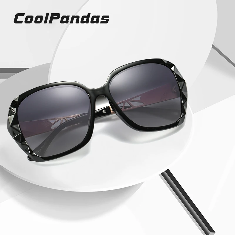 CoolPandas брендовые Роскошные Дизайнерские негабаритные солнцезащитные очки поляризационные женские модные дорожные призматические очки женские gafas de sol mujer