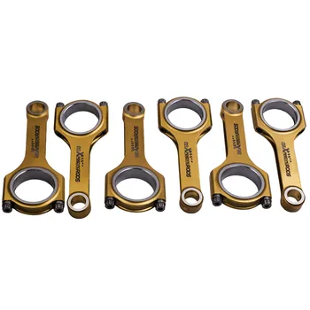 

6PCS MSR Conrods 164mm for VW Golf Corrado III 2.8L 2.9L VR6 Racing H Beam Titanizing Connecting Rods with ARP Bolts